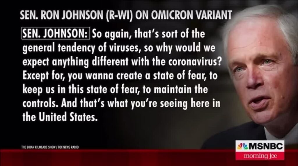 Ron Johnson Spreading Disinformation About Two Diseases Now