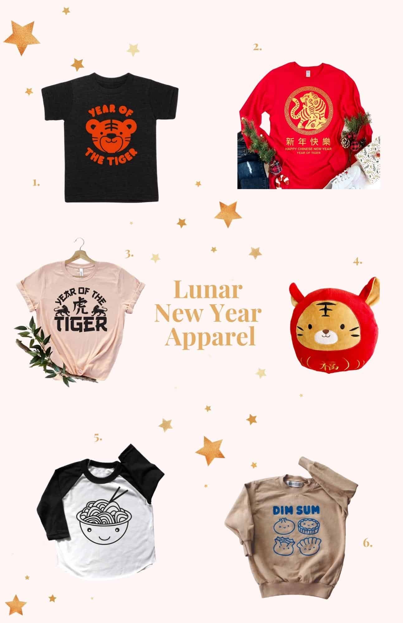 collage of lunar new year apparel
