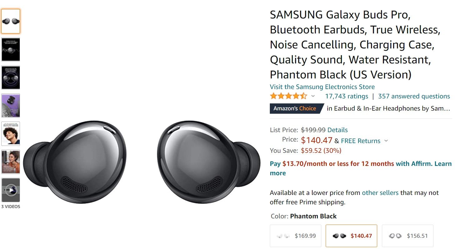 Samsung Galaxy Buds Pro Amazon Deal
