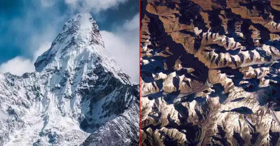 The Himalayas were four times as big as the mountains on earth