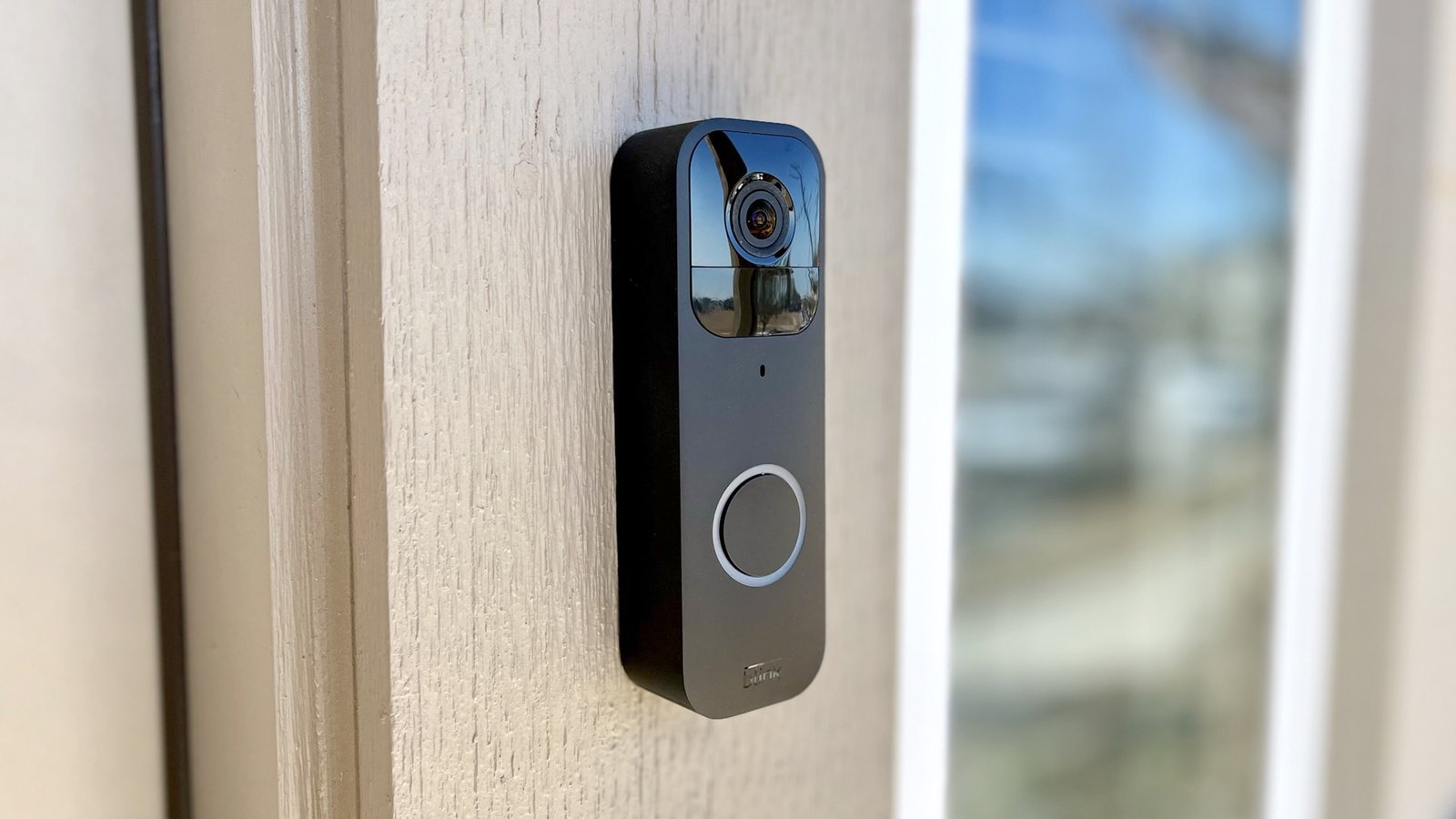 The Blink Video Doorbell mounted on a doorframe