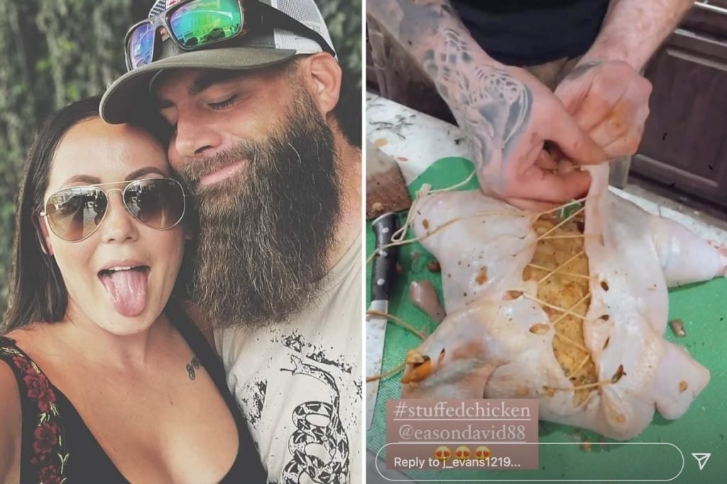 Teen Mom fans shocked at Jenelle Evans & husband David Eason’s ‘gross’ dinner as they stuffed chicken with vegetables